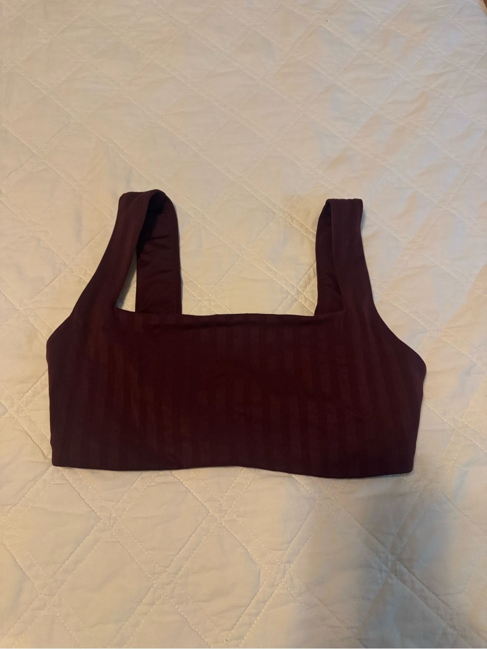Lululemon Wunder Under Tonal Stripe Bra XS Garnet